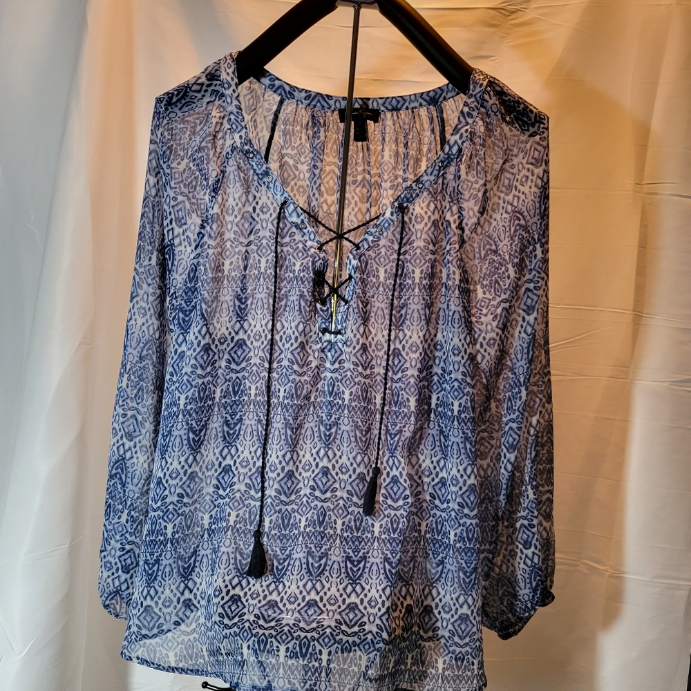 #1330 Jessica Simpson sheer boho top